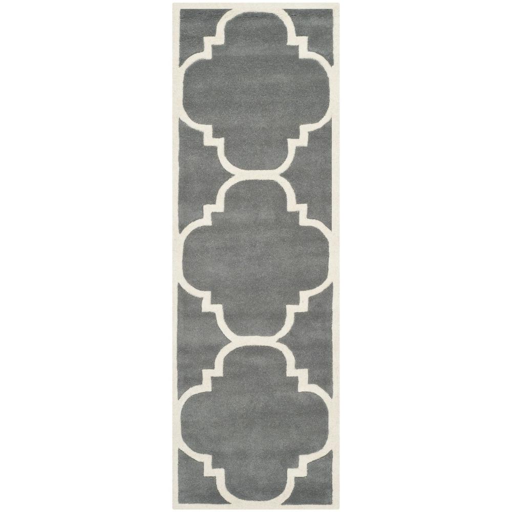 CHATHAM, DARK GREY / IVORY, 2'-3" X 9', Area Rug, CHT730D-29