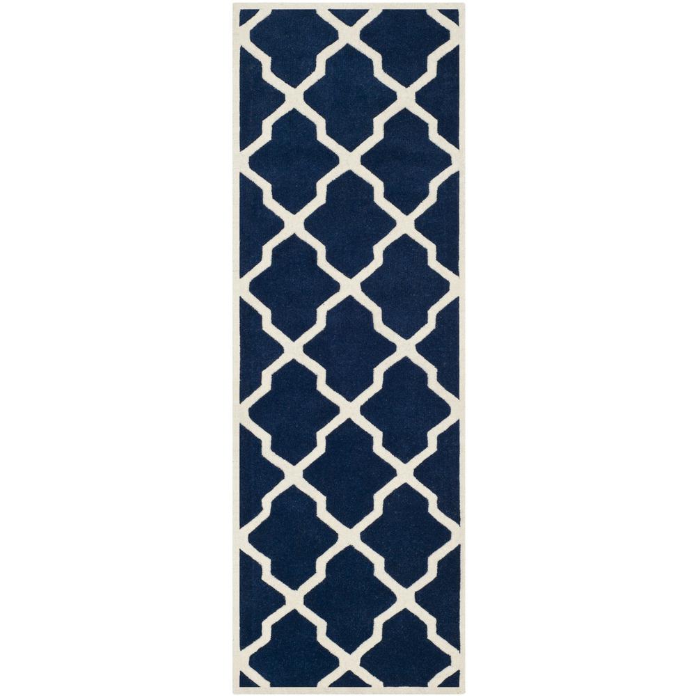 CHATHAM, DARK BLUE / IVORY, 2'-3" X 9', Area Rug, CHT735C-29
