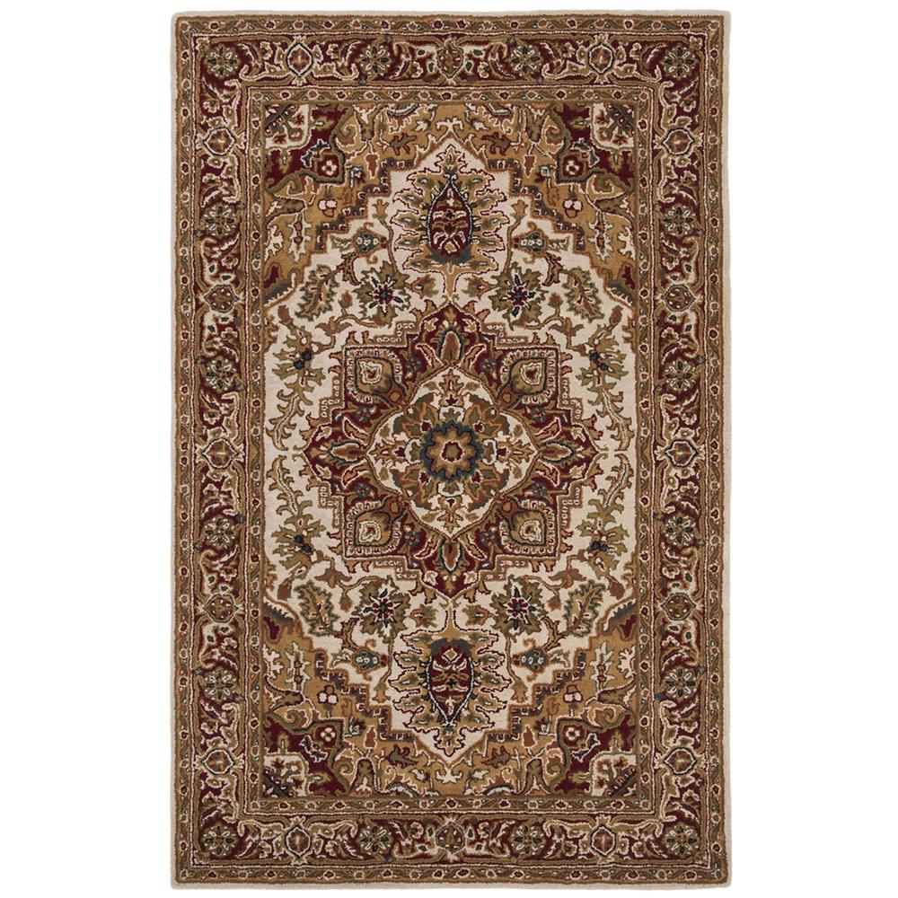 CLASSIC, LIGHT GOLD / RED, 7'-6" X 9'-6", Area Rug
