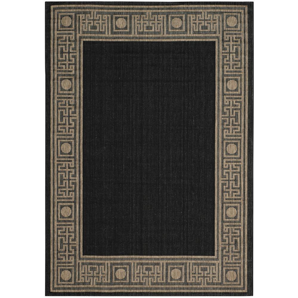 COURTYARD, BLACK / COFFEE, 6'-7" X 6'-7" Round, Area Rug