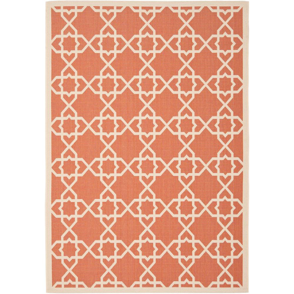 COURTYARD, TERRACOTTA / BEIGE, 8' X 11', Area Rug, CY6032-241-8