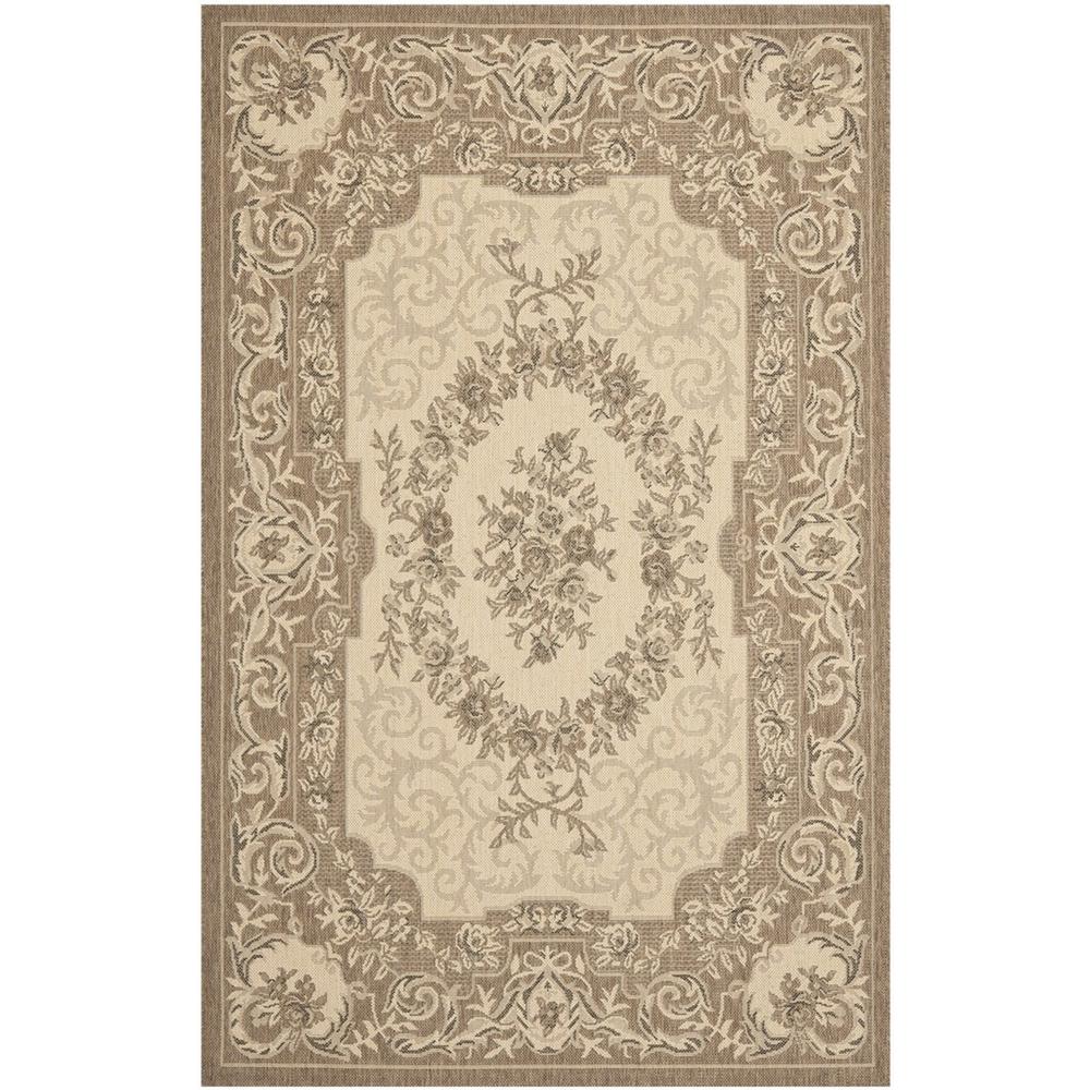 COURTYARD, CREME / BROWN, 9' X 12', Area Rug