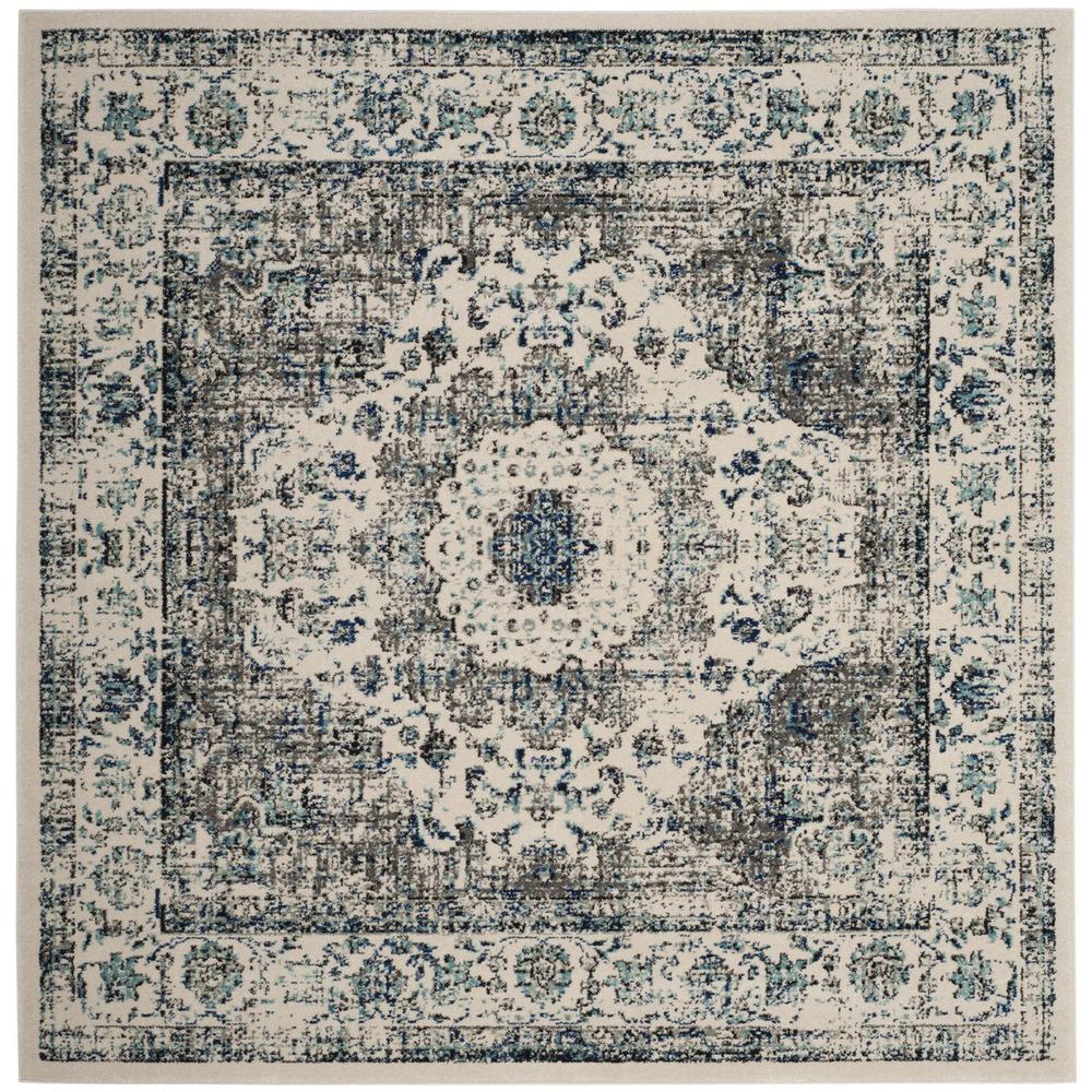 EVOKE, IVORY / GREY, 9' X 9' Square, Area Rug