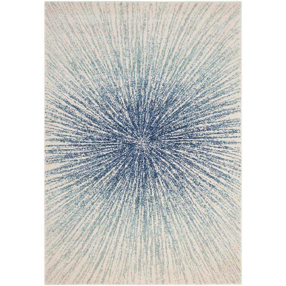 EVOKE, ROYAL / IVORY, 5'-1" X 7'-6", Area Rug, EVK228A-5