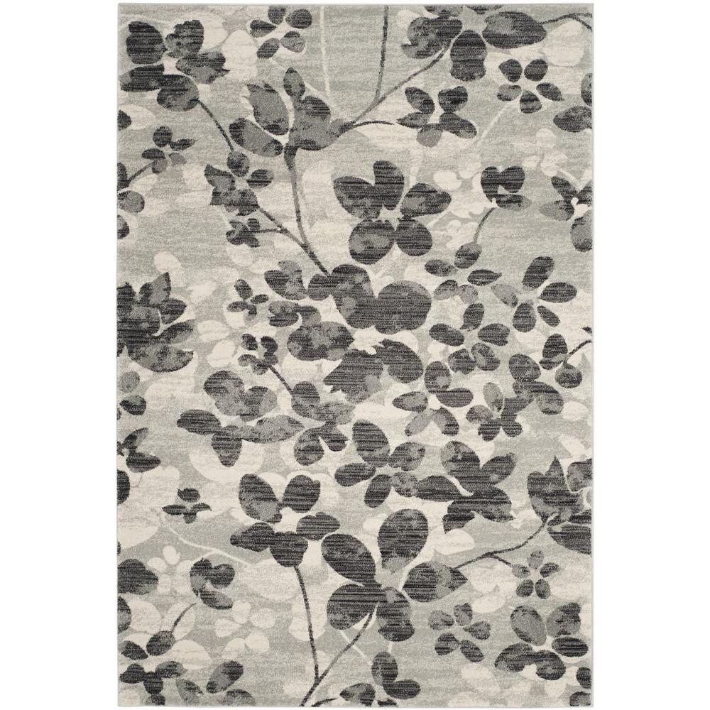 EVOKE, GREY / BLACK, 5'-1" X 7'-6", Area Rug