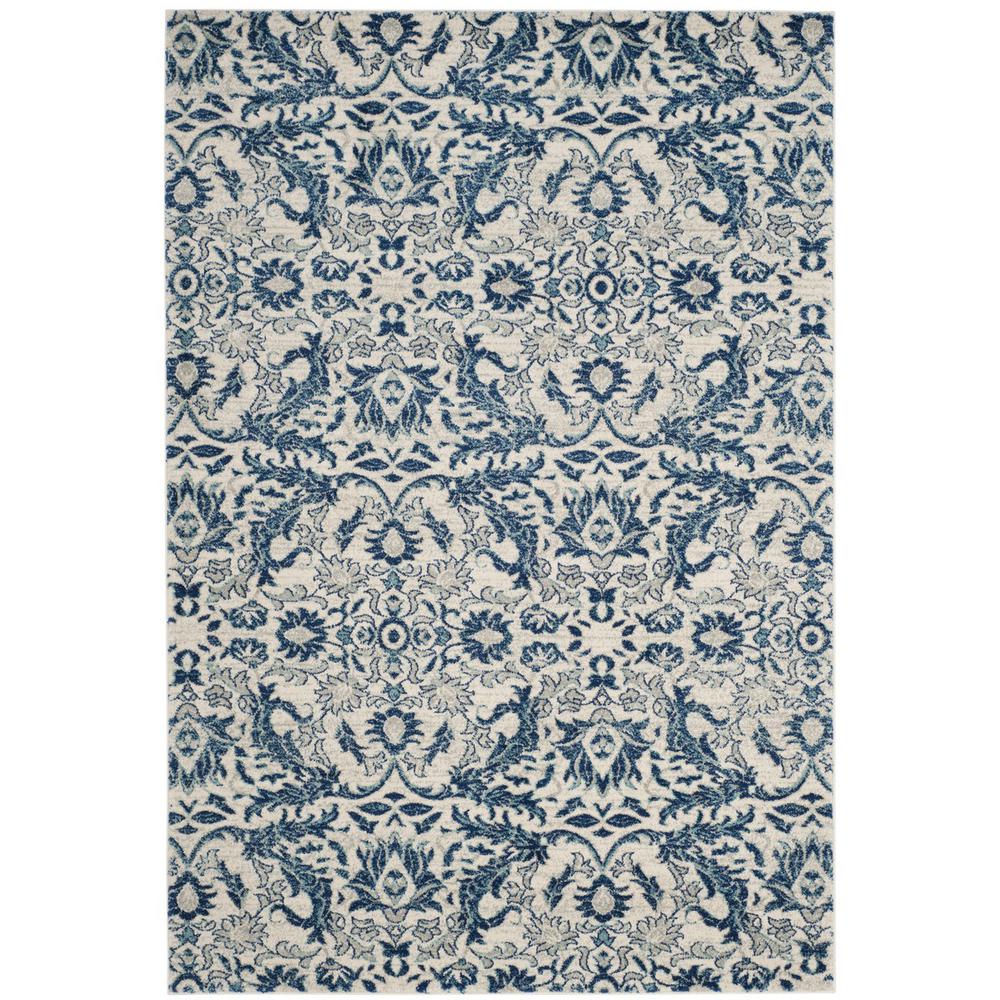 EVOKE, IVORY / BLUE, 6'-7" X 9', Area Rug, EVK238C-6