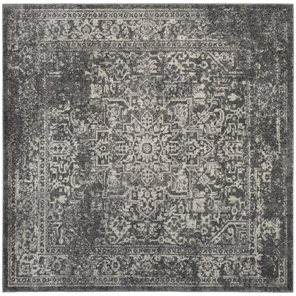 EVOKE, GREY / IVORY, 9' X 9' Square, Area Rug, EVK256D-9SQ