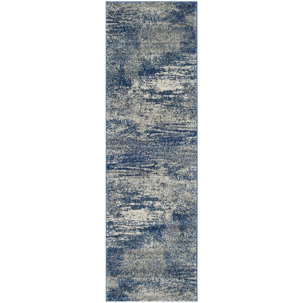 EVOKE, NAVY / IVORY, 2'-2" X 9', Area Rug, EVK272A-29
