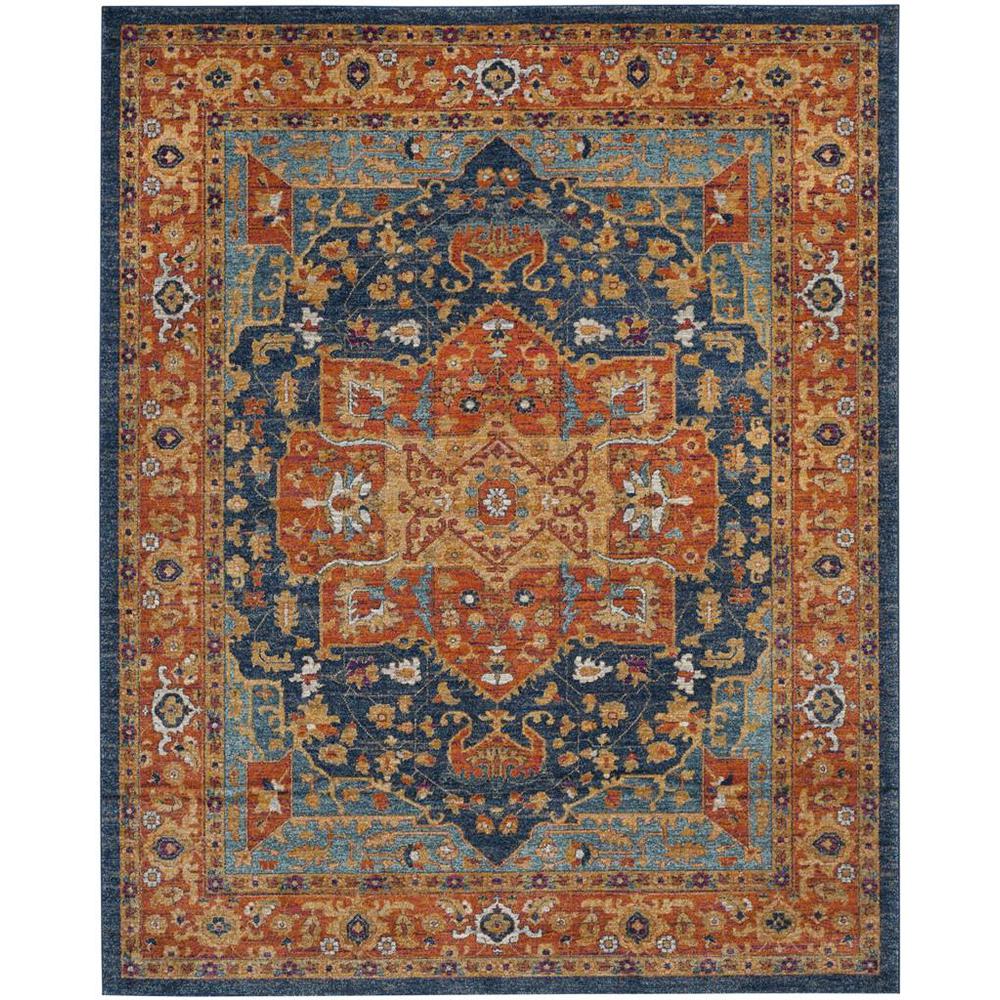 EVOKE, BLUE / ORANGE, 9' X 12', Area Rug, EVK275C-9