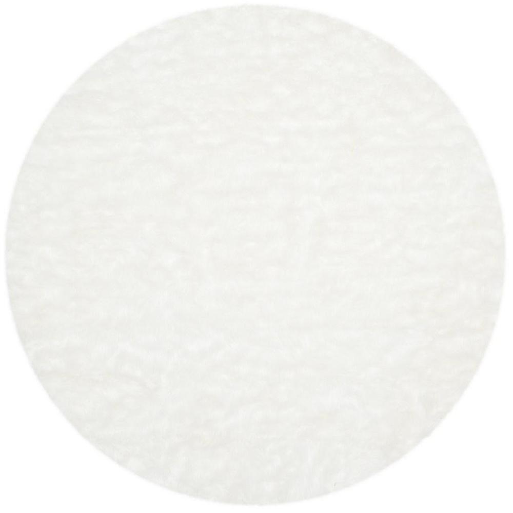 FAUX SHEEP SKIN, IVORY, 6' X 6' Round, Area Rug