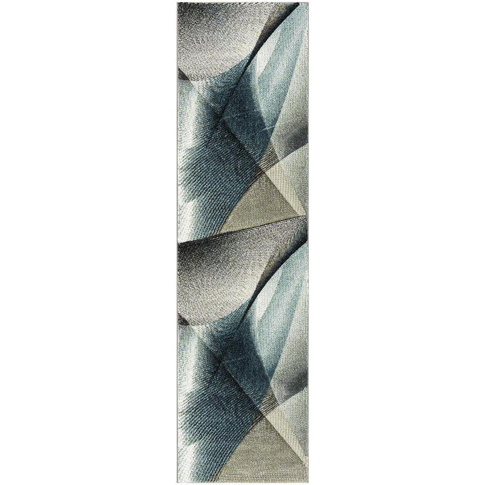 HOLLYWOOD, GREY / TEAL, 2'-3" X 8', Area Rug, HLW715D-28