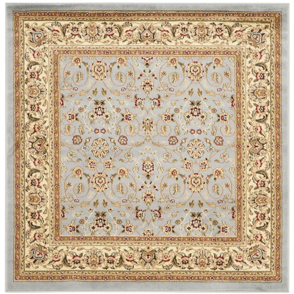 LYNDHURST, LIGHT BLUE / IVORY, 7' X 7' Square, Area Rug