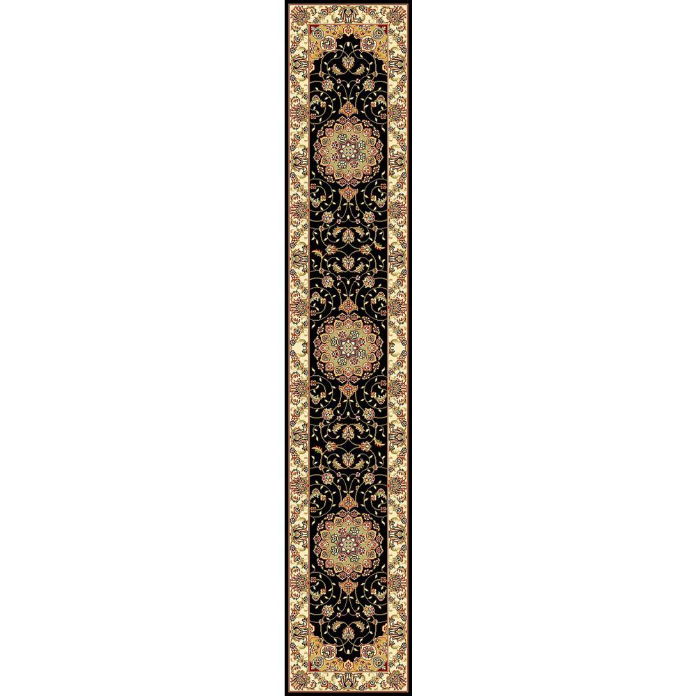 LYNDHURST, BLACK / IVORY, 2'-3" X 22', Area Rug