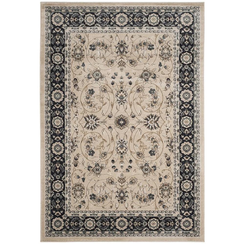 LYNDHURST, LIGHT BEIGE / ANTHRACITE, 6' X 9', Area Rug