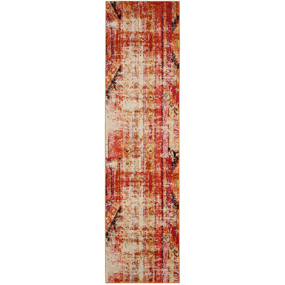 MONACO, ORANGE / MULTI, 2'-2" X 8', Area Rug, MNC222H-28