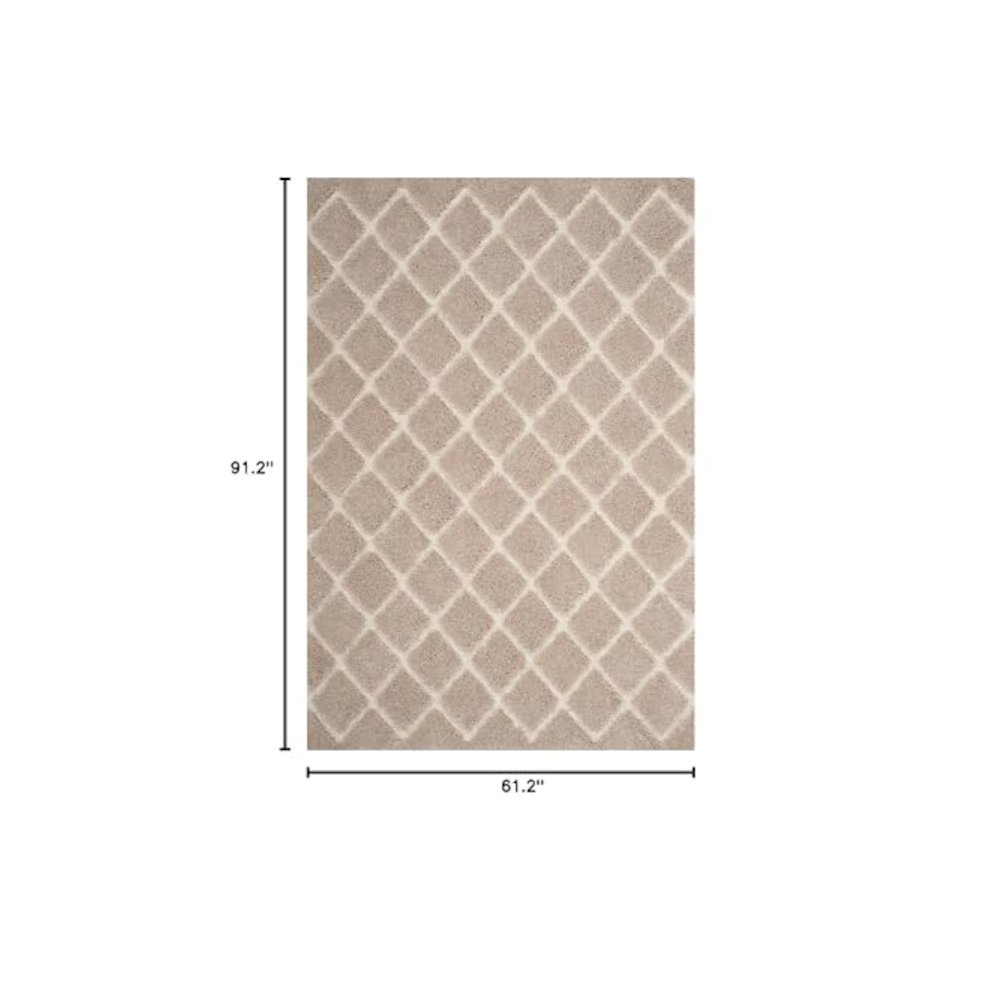 ADRIANA SHAG, BEIGE / CREAM, 5'-1" X 7'-6", Area Rug