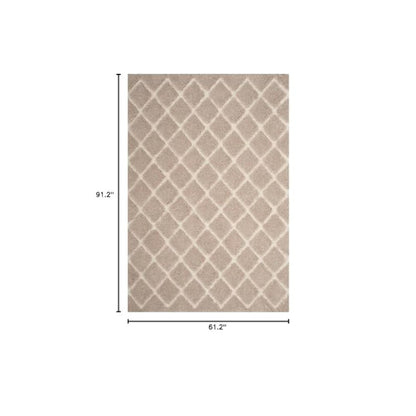 ADRIANA SHAG, BEIGE / CREAM, 5'-1" X 7'-6", Area Rug