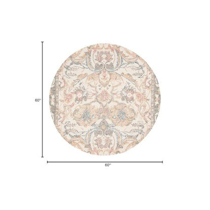 MICRO-LOOP, IVORY / BLUE, 5' X 5' Round, Area Rug, MLP901M-5R