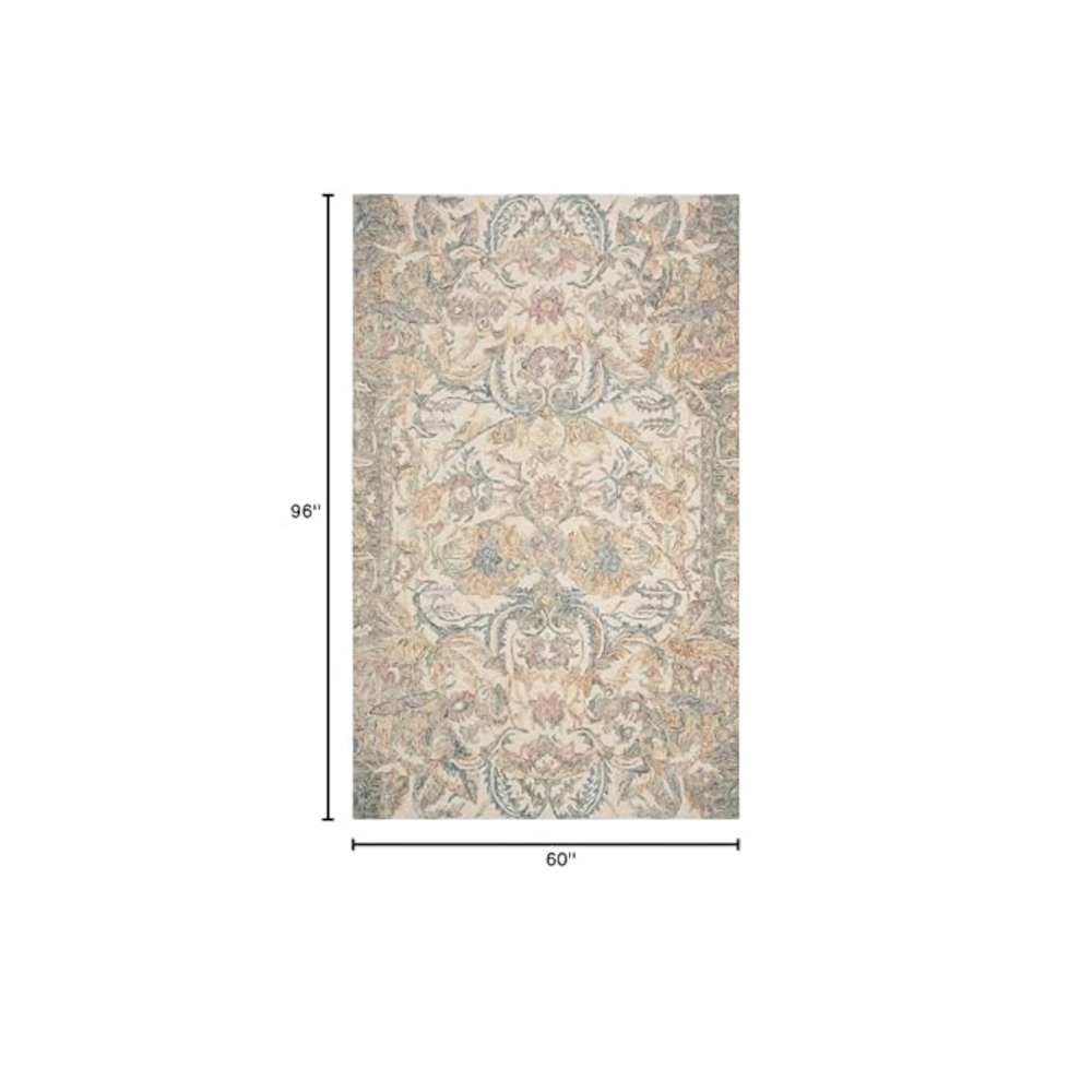 MICRO-LOOP, IVORY / BLUE, 5' X 8', Area Rug, MLP901M-5