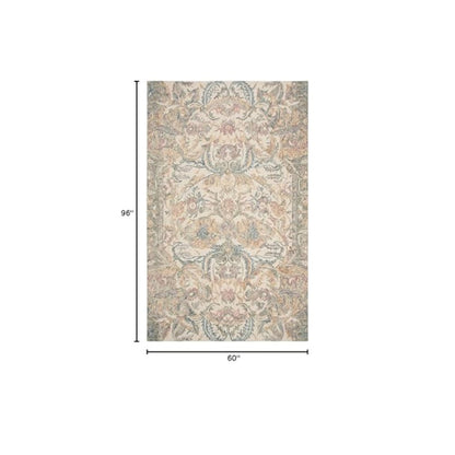MICRO-LOOP, IVORY / BLUE, 5' X 8', Area Rug, MLP901M-5