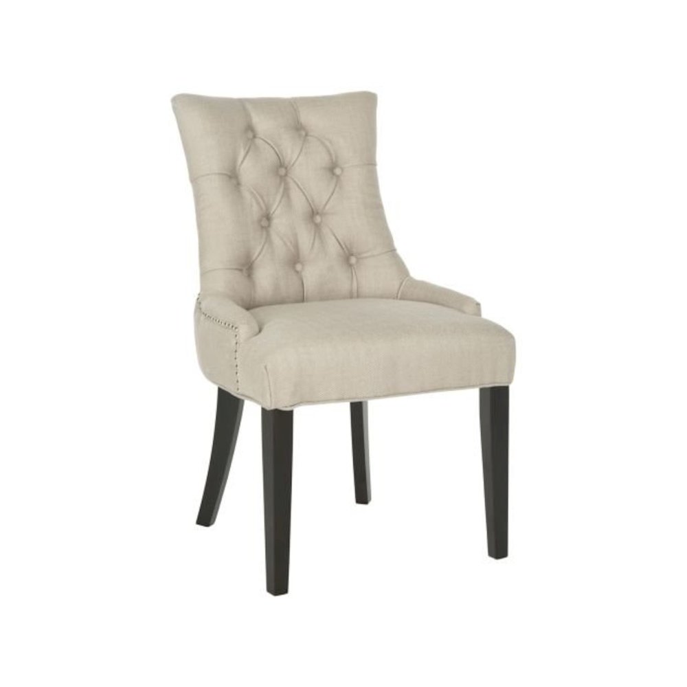 ABBY 19''H TUFTED SIDE CHAIRS (SET OF 2) - BRASS NAIL HEADS