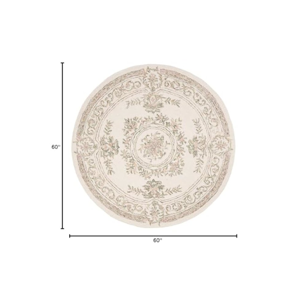 MICRO-LOOP, IVORY / FUCHSIA, 5' X 5' Round, Area Rug