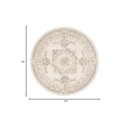 MICRO-LOOP, IVORY / FUCHSIA, 5' X 5' Round, Area Rug