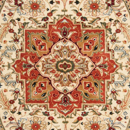 Ivory and Rust Area Rug with Power Loomed Polypropylene Pile and Jute Backing