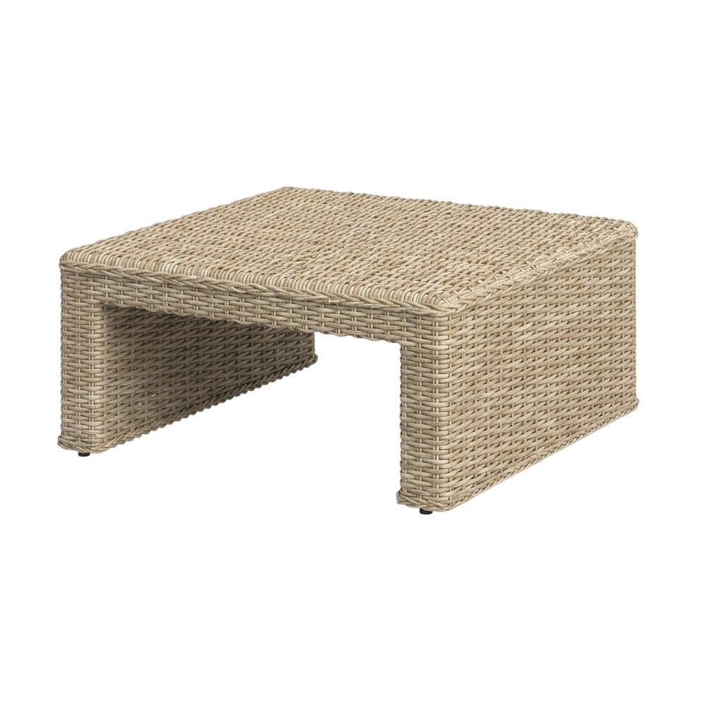 Natural Rattan Wicker Coffee Table with Sturdy Frame and Spacious Surface