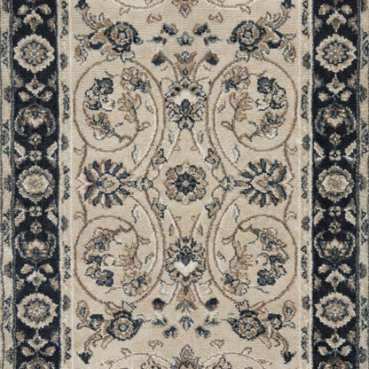 Light Beige / Anthracite Area Rug with Power Loomed Polypropylene Construction