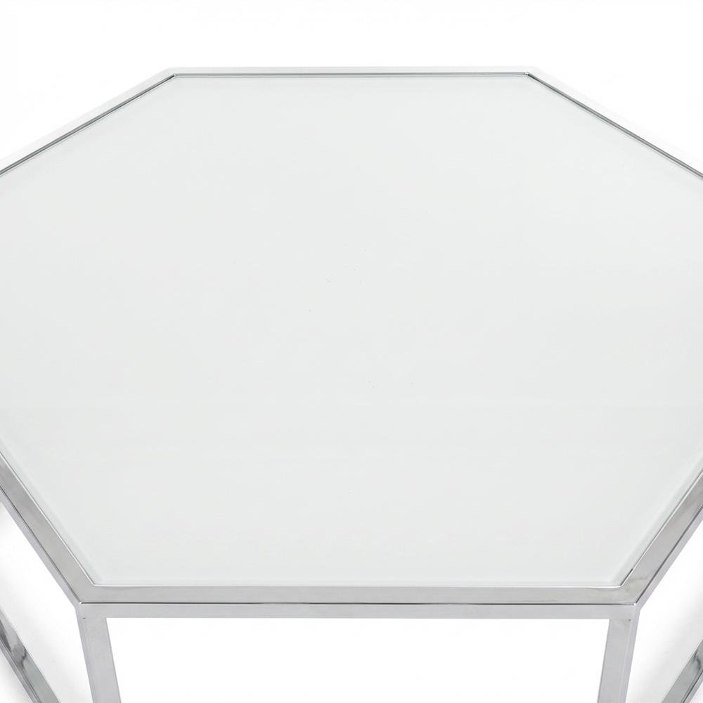 Chrome and Glass Coffee Table with Metal Frame and Modern Design