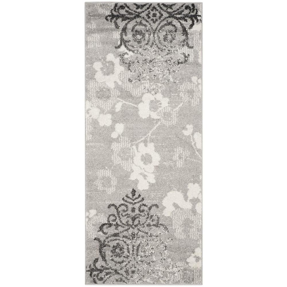 Adirondack, SILVER / IVORY, 2'-6" X 18', Area Rug