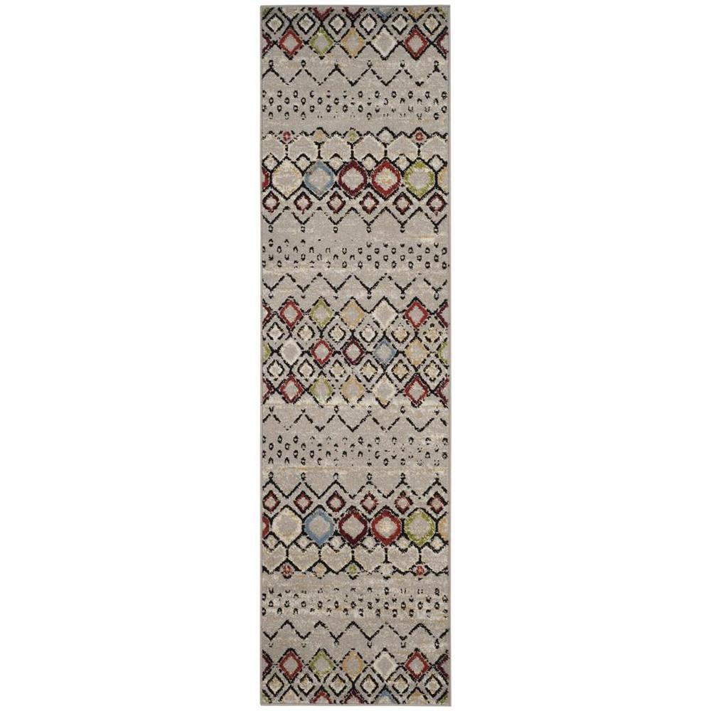 AMSTERDAM, LIGHT GREY / MULTI, 2'-3" X 8', Area Rug