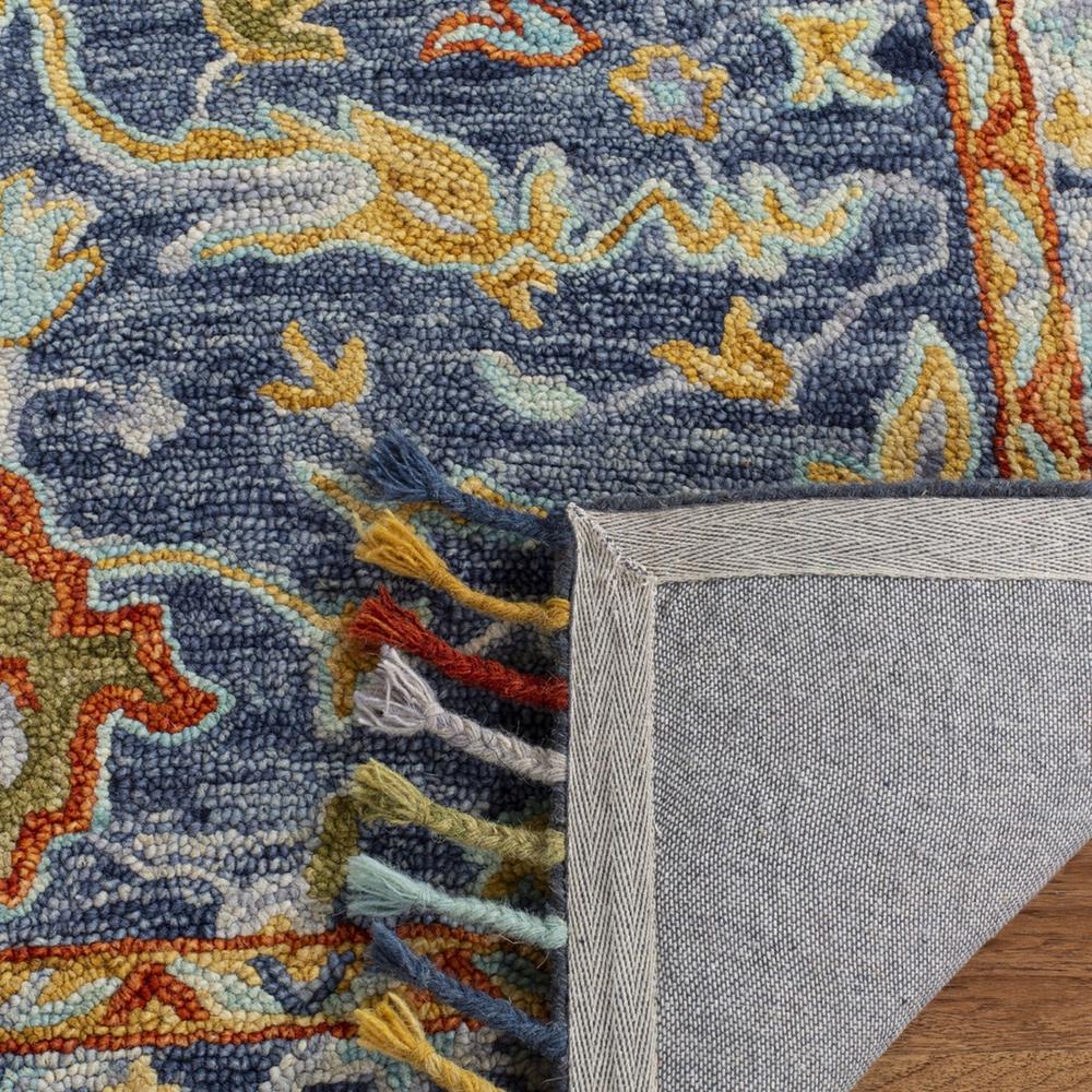 ASPEN, BLUE / RUST, 8' X 10', Area Rug, APN116M-8