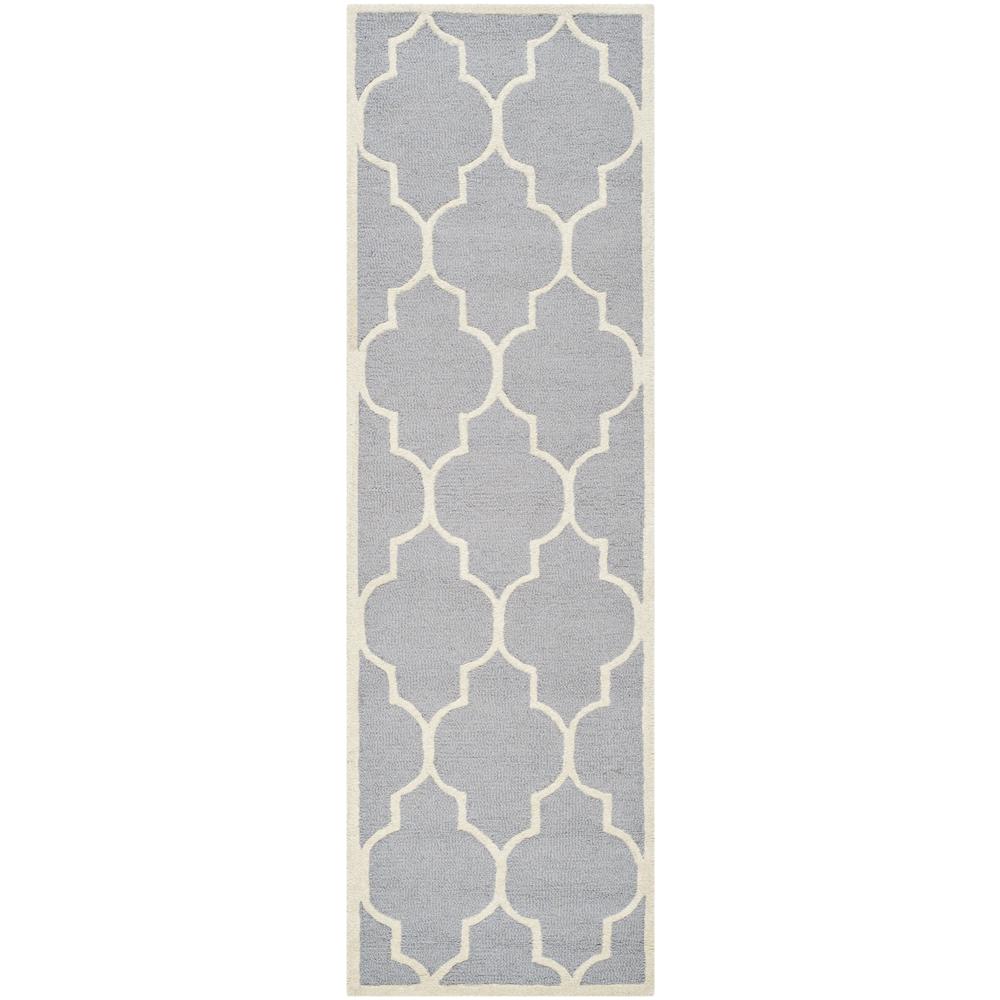 CAMBRIDGE, SILVER / IVORY, 2'-6" X 18', Area Rug, CAM134D-218