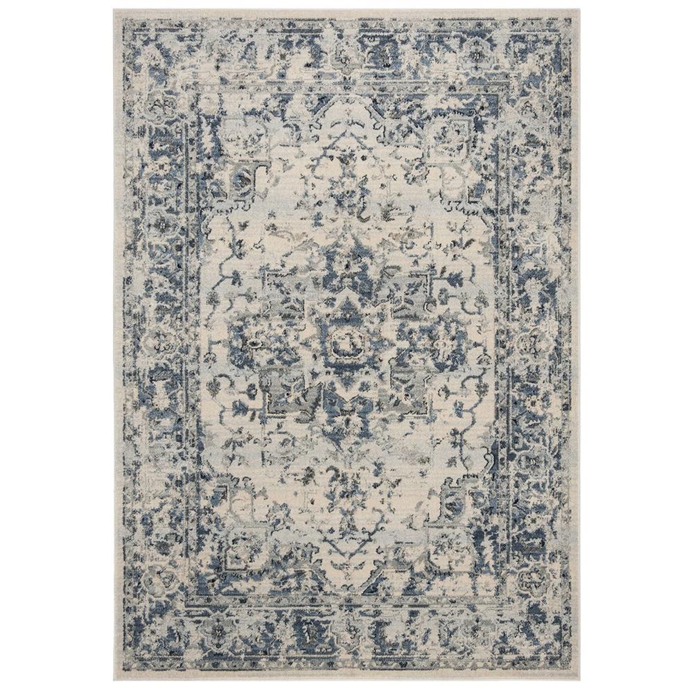 CHARLESTON, IVORY / NAVY, 6'-7" X 6'-7" Square, Area Rug