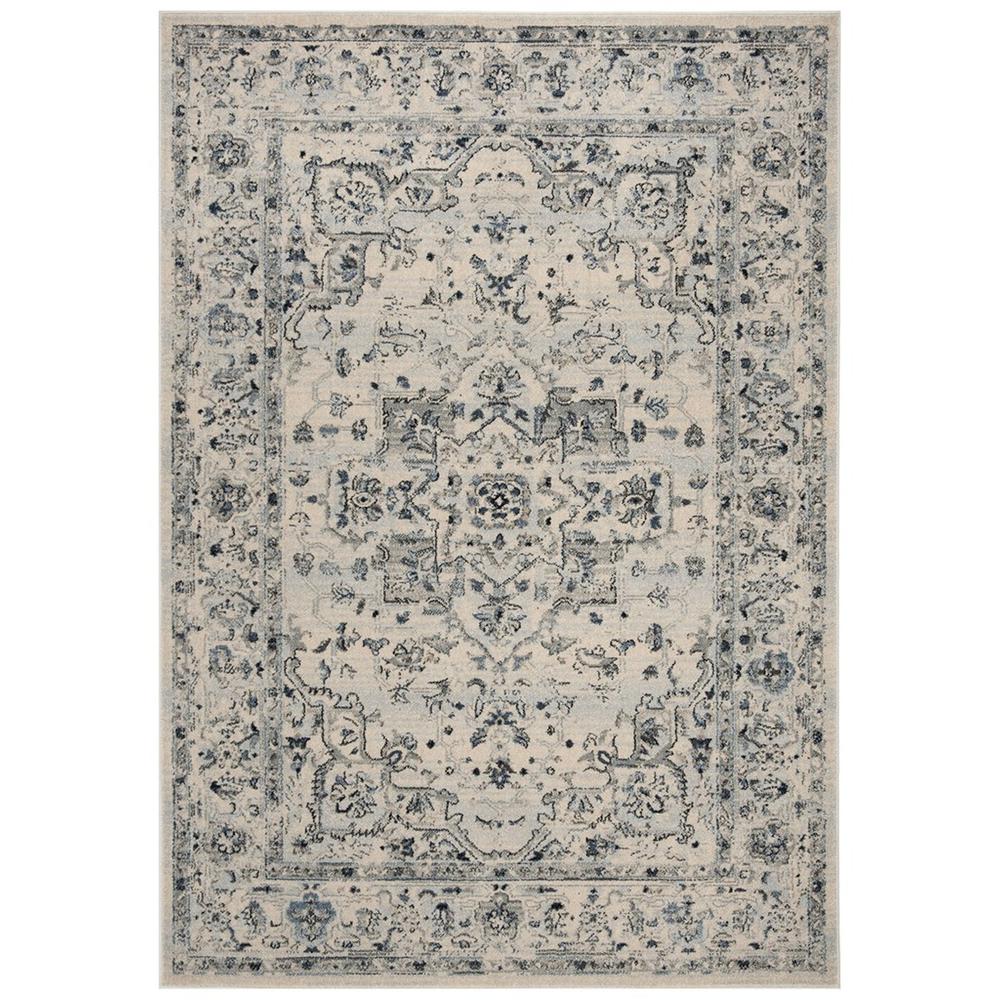 CHARLESTON, IVORY / LIGHT BLUE, 6'-7" X 6'-7" Square, Area Rug