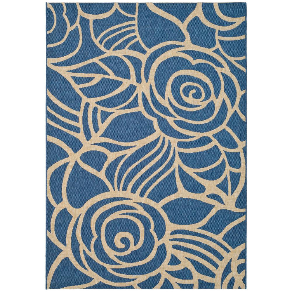 COURTYARD, BLUE / BEIGE, 6'-7" X 9'-6", Area Rug, CY5141C-6