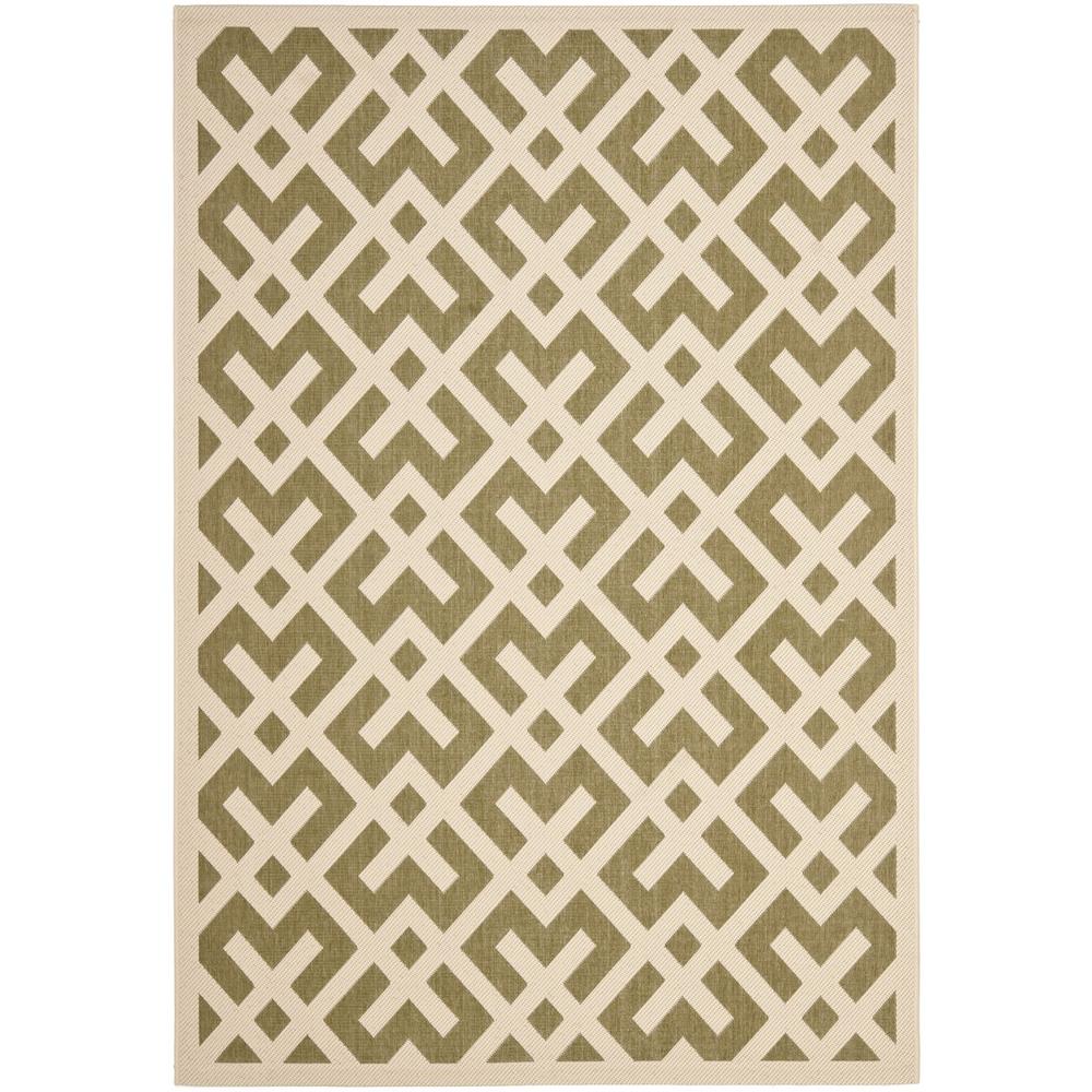 COURTYARD, GREEN / BONE, 9' X 12', Area Rug