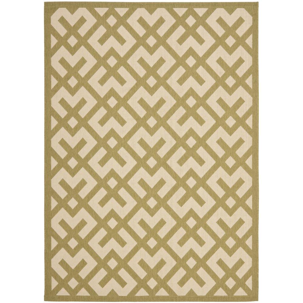 COURTYARD, BEIGE / GREEN, 9' X 12', Area Rug
