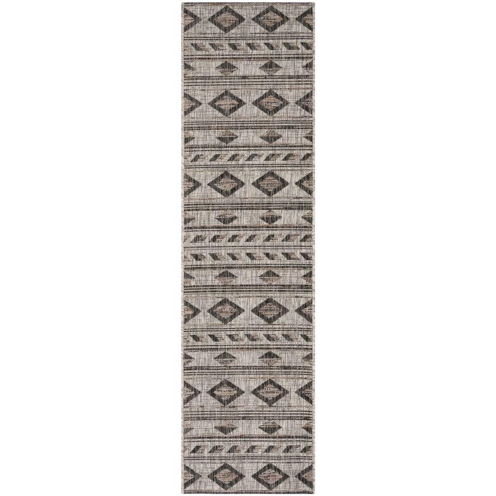 COURTYARD, GREY / BLACK, 2'-3" X 8', Area Rug, CY8529-37612-28