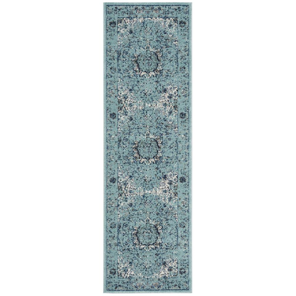 EVOKE, LIGHT BLUE / LIGHT BLUE, 2'-2" X 9', Area Rug