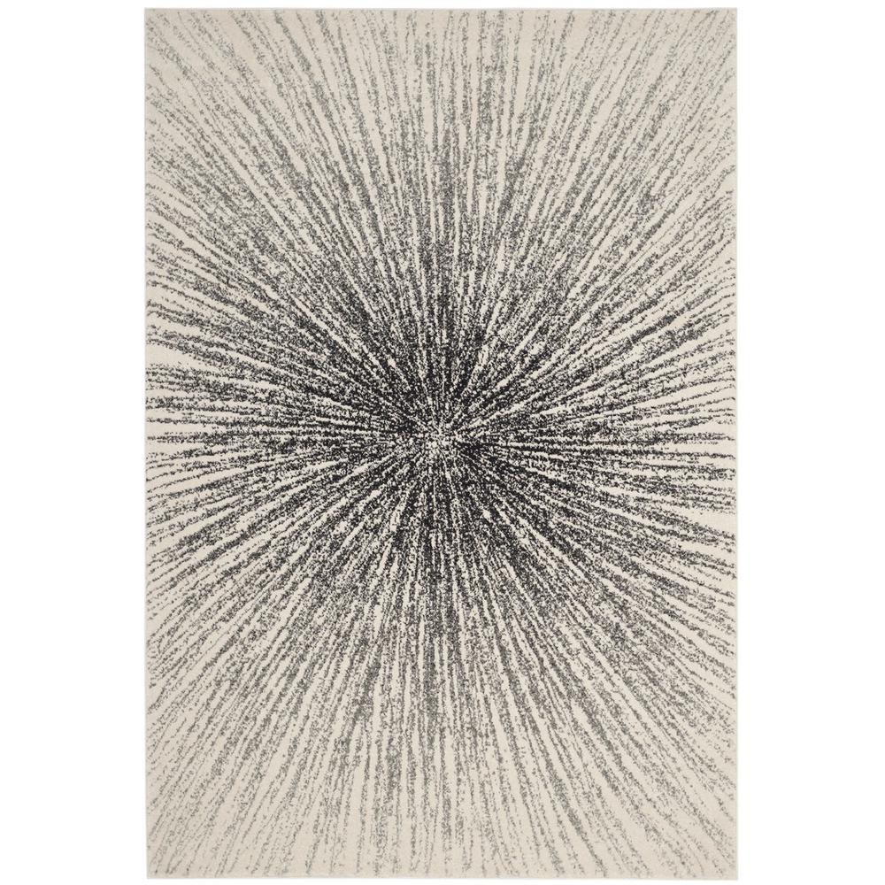 EVOKE, BLACK / IVORY, 6'-7" X 9', Area Rug