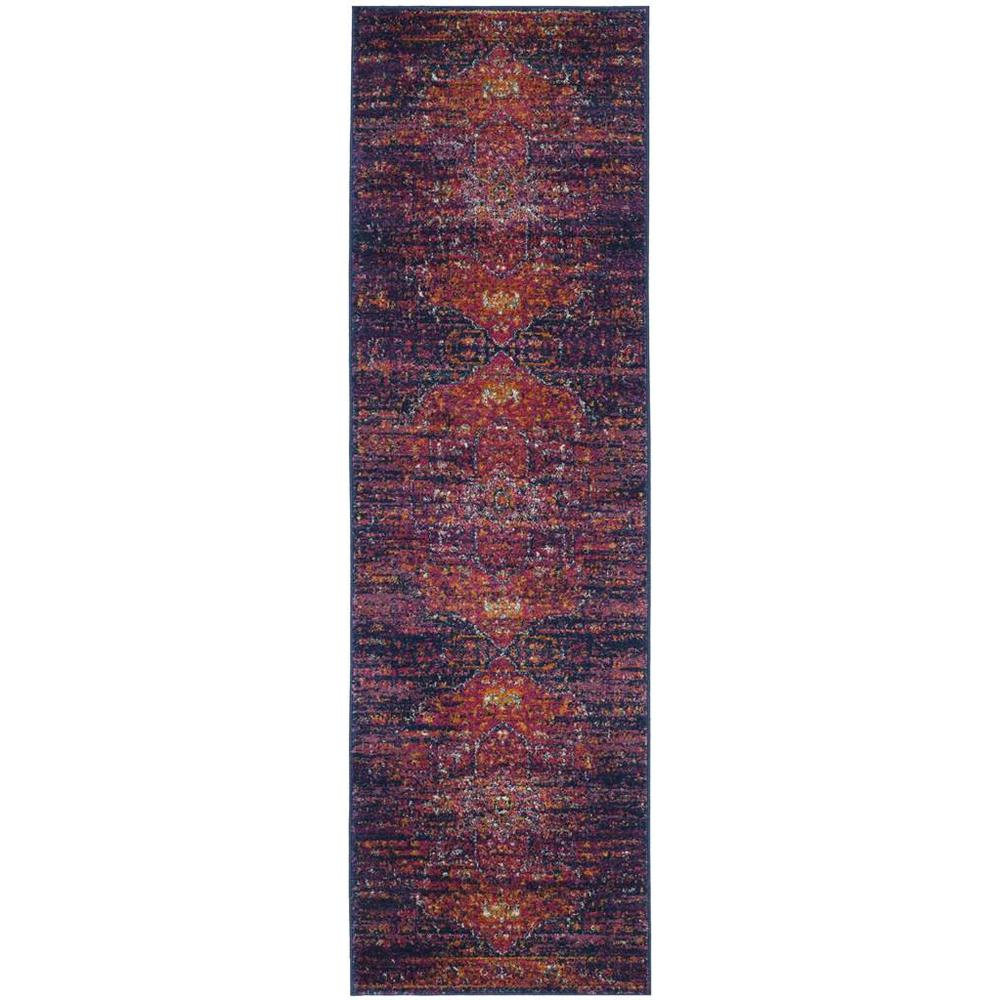 EVOKE, BLUE / FUCHSIA, 2'-2" X 19', Area Rug