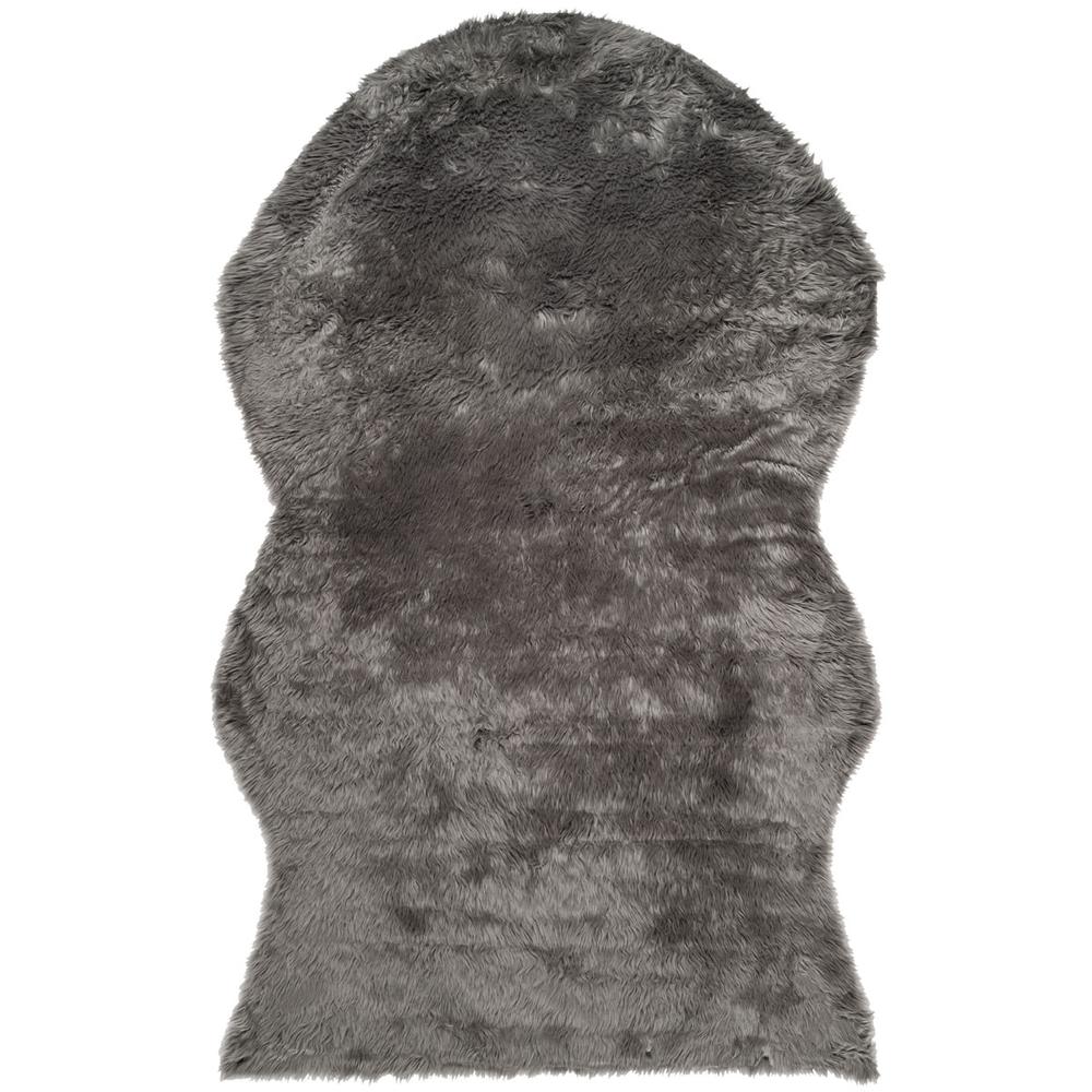 FAUX SHEEP SKIN, GREY, 6' X 9', Area Rug, FSS115D-6