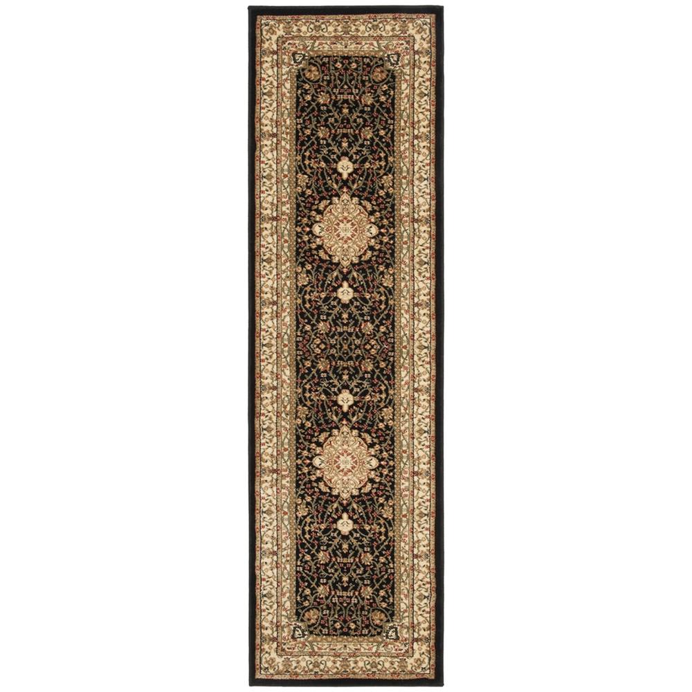 LYNDHURST, BLACK / IVORY, 2'-3" X 18', Area Rug