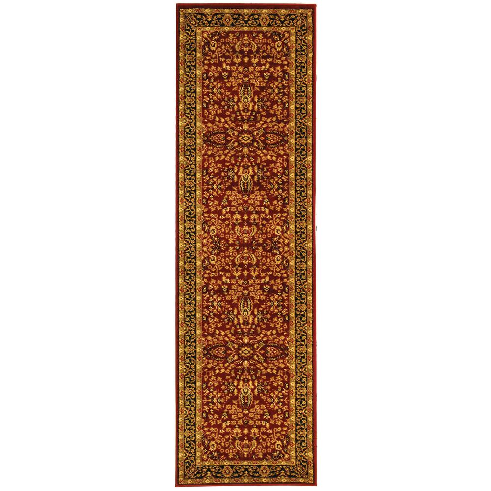 LYNDHURST, RED / BLACK, 2'-3" X 18', Area Rug
