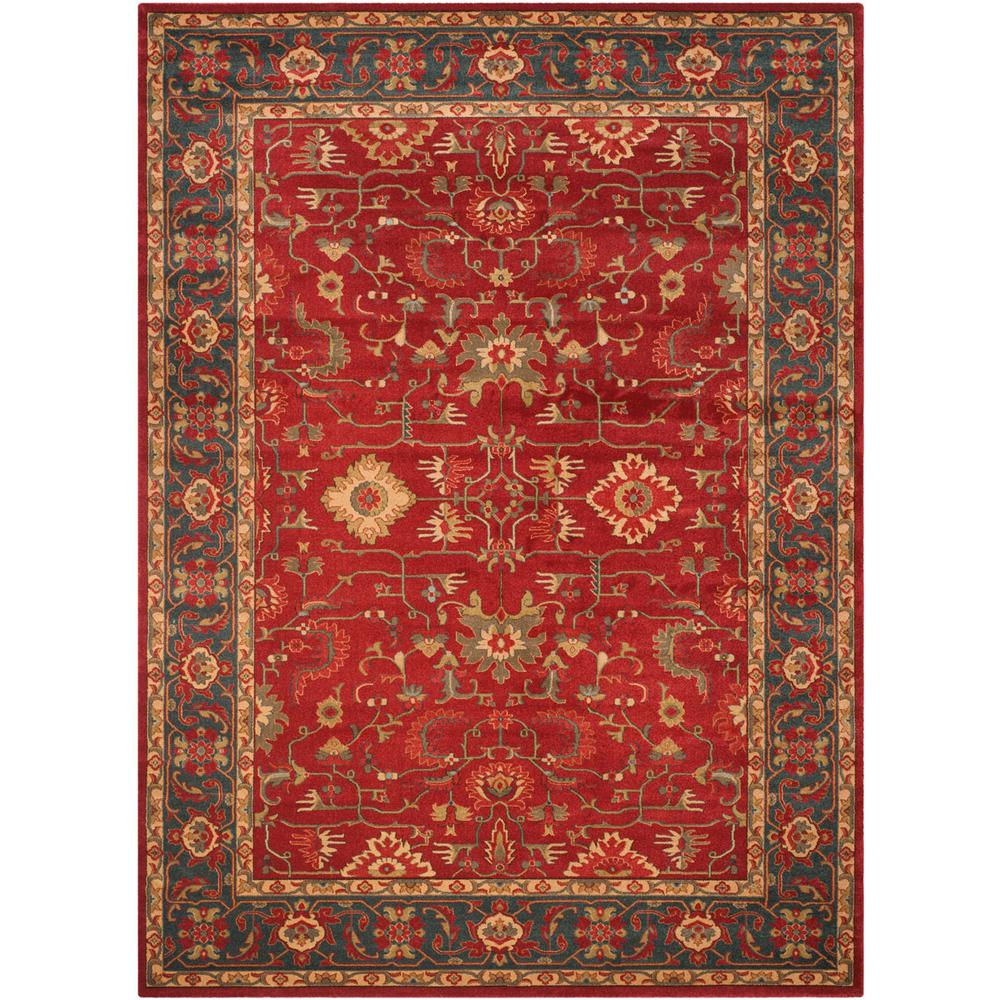 MAHAL, RED / NAVY, 9' X 12', Area Rug