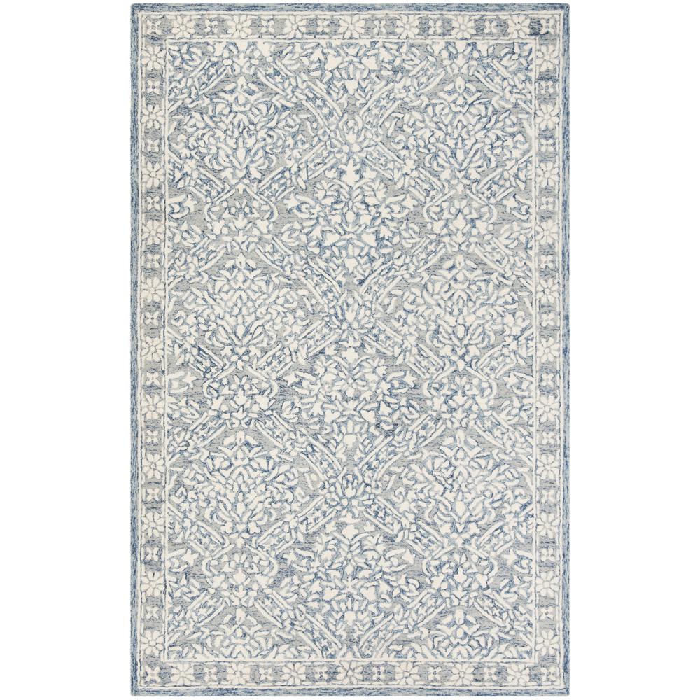 MICRO-LOOP, BLUE / IVORY, 5' X 8', Area Rug, MLP510M-5