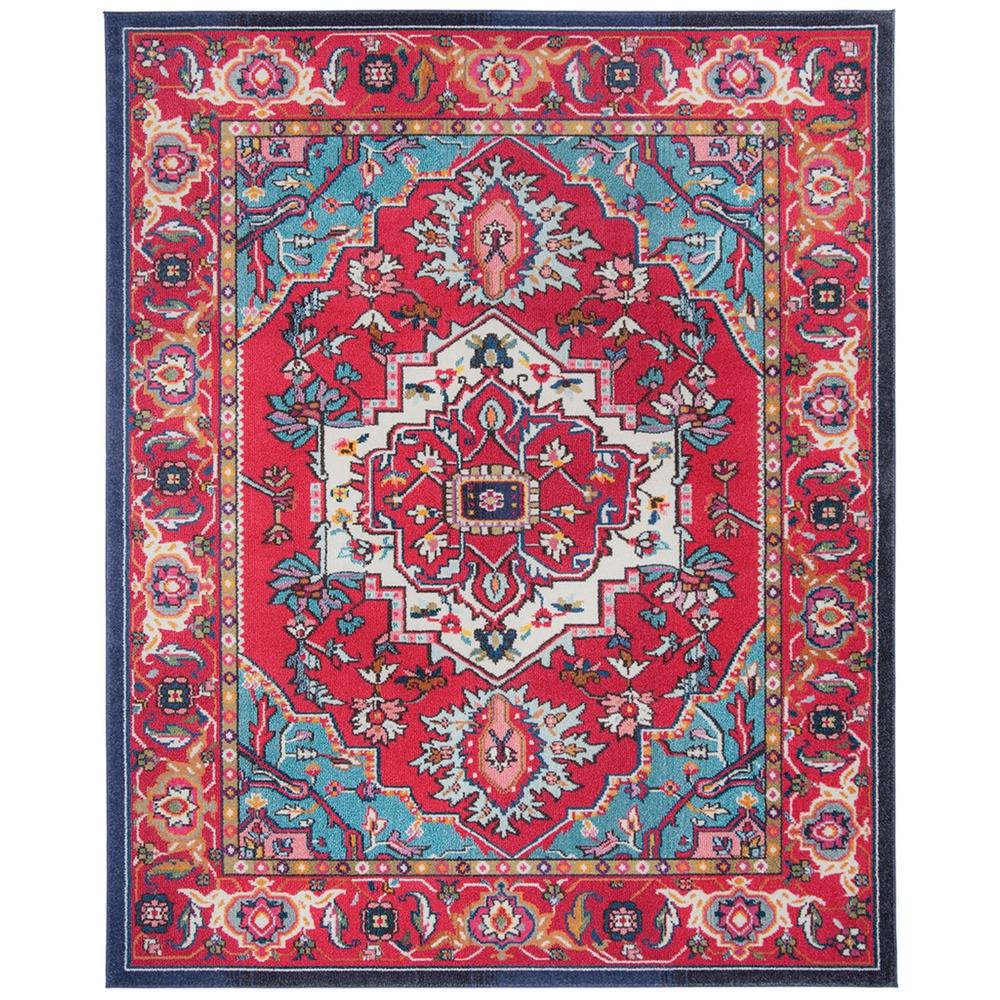 MONACO, RED / TURQUOISE, 9' X 12', Area Rug